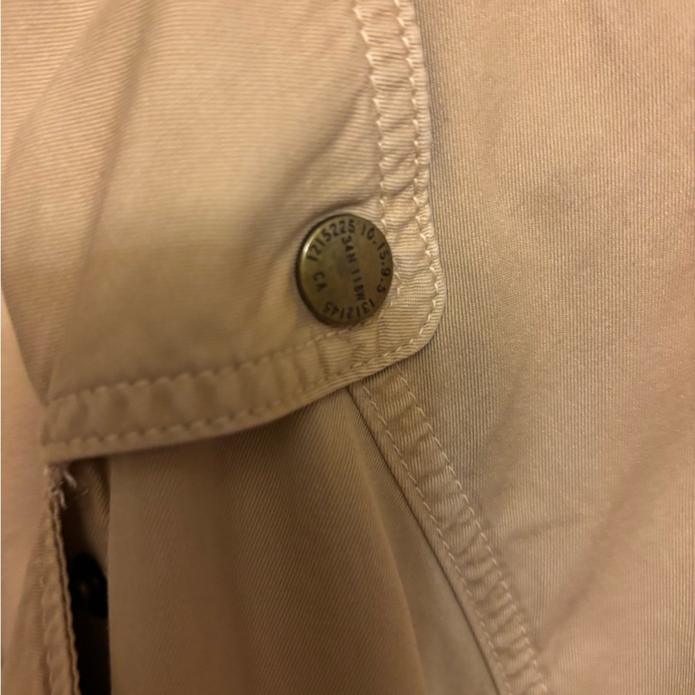 Current Elliott Women's Tan Double-Breasted Infantry Military Jacket - Picture 9 of 11
